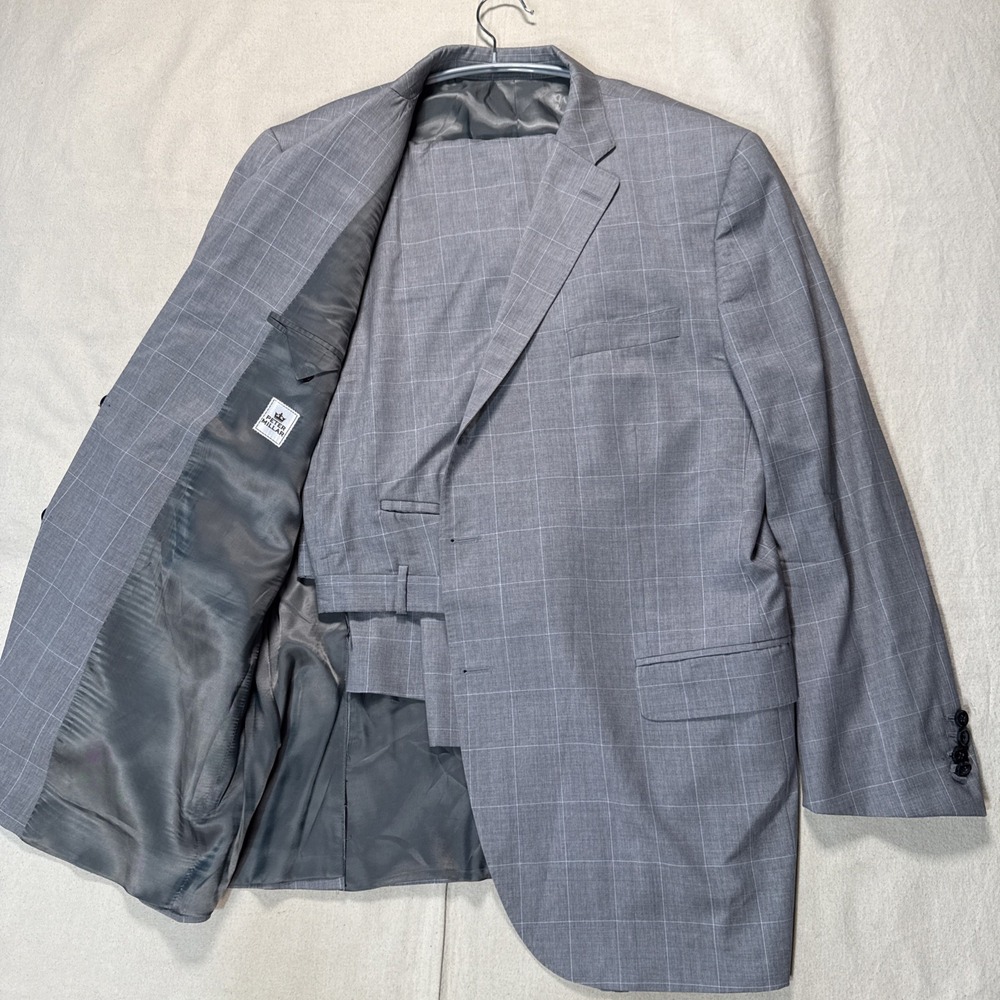 Peter Millar Suit Mens Gray Wool Cashmere 2 Piece Classic Custom Sz 48  W41 L31